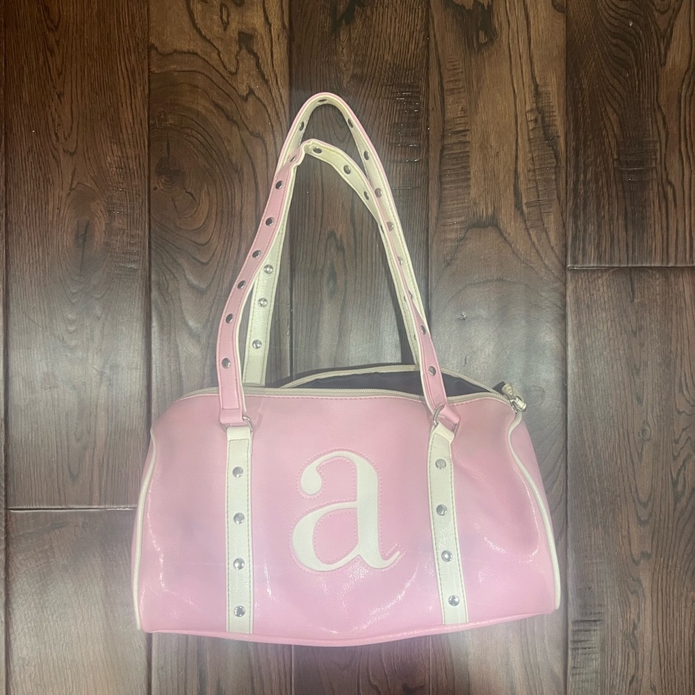 Pink and White Women's Bag